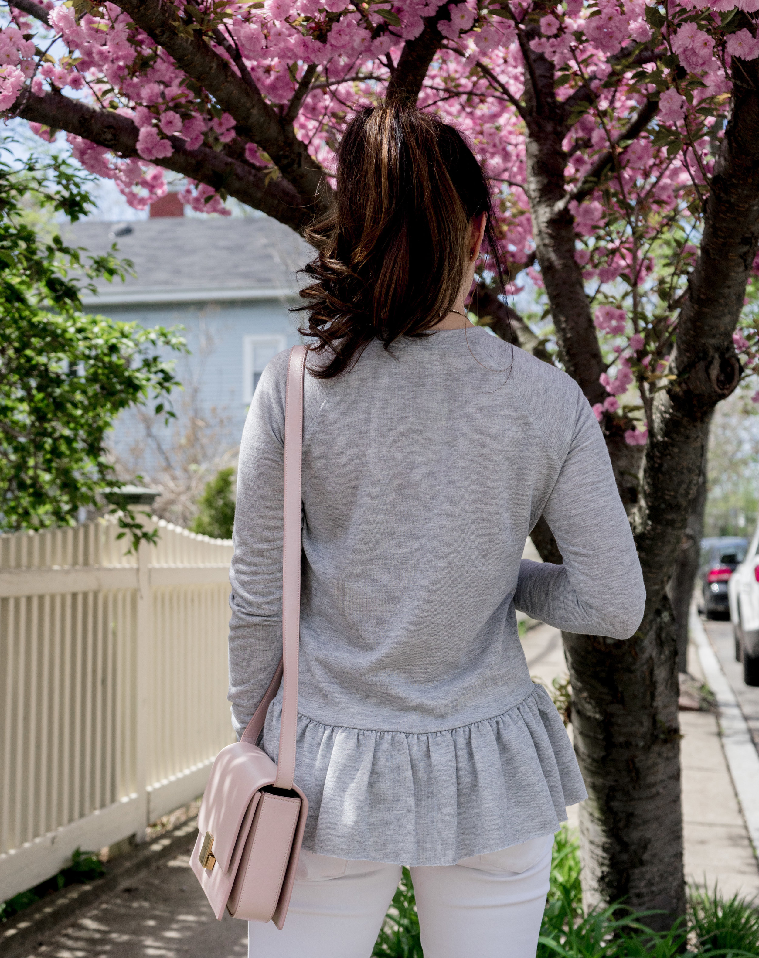 Casual Weekends with Gray Peplum Sweatshirt: TheNinesBlog.com - A Boston Blog