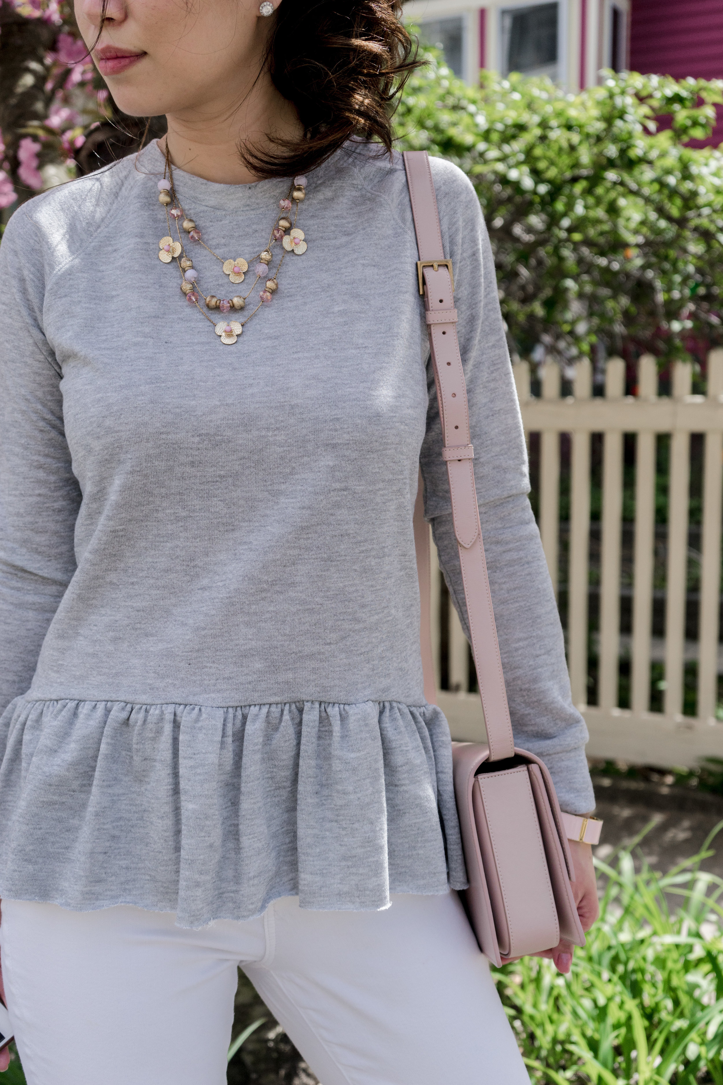 Casual Weekends with Gray Peplum Sweatshirt: TheNinesBlog.com - A Boston Blog